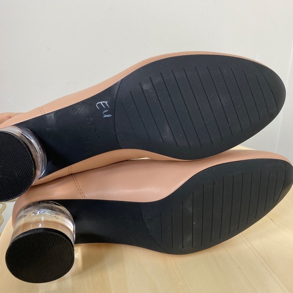 ZARA Flesh Tone Booties Ankle Boots With Clear Acrylic Heel - Picture 8 of 11